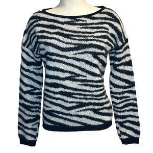 Elsamanda Zebra Print Mohair Wool Sweater/Medium